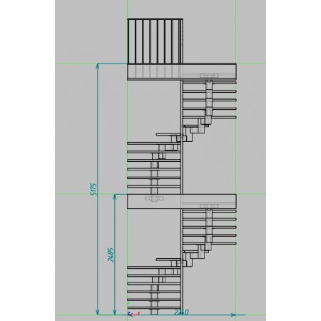 Металлическая лестница между этажами 